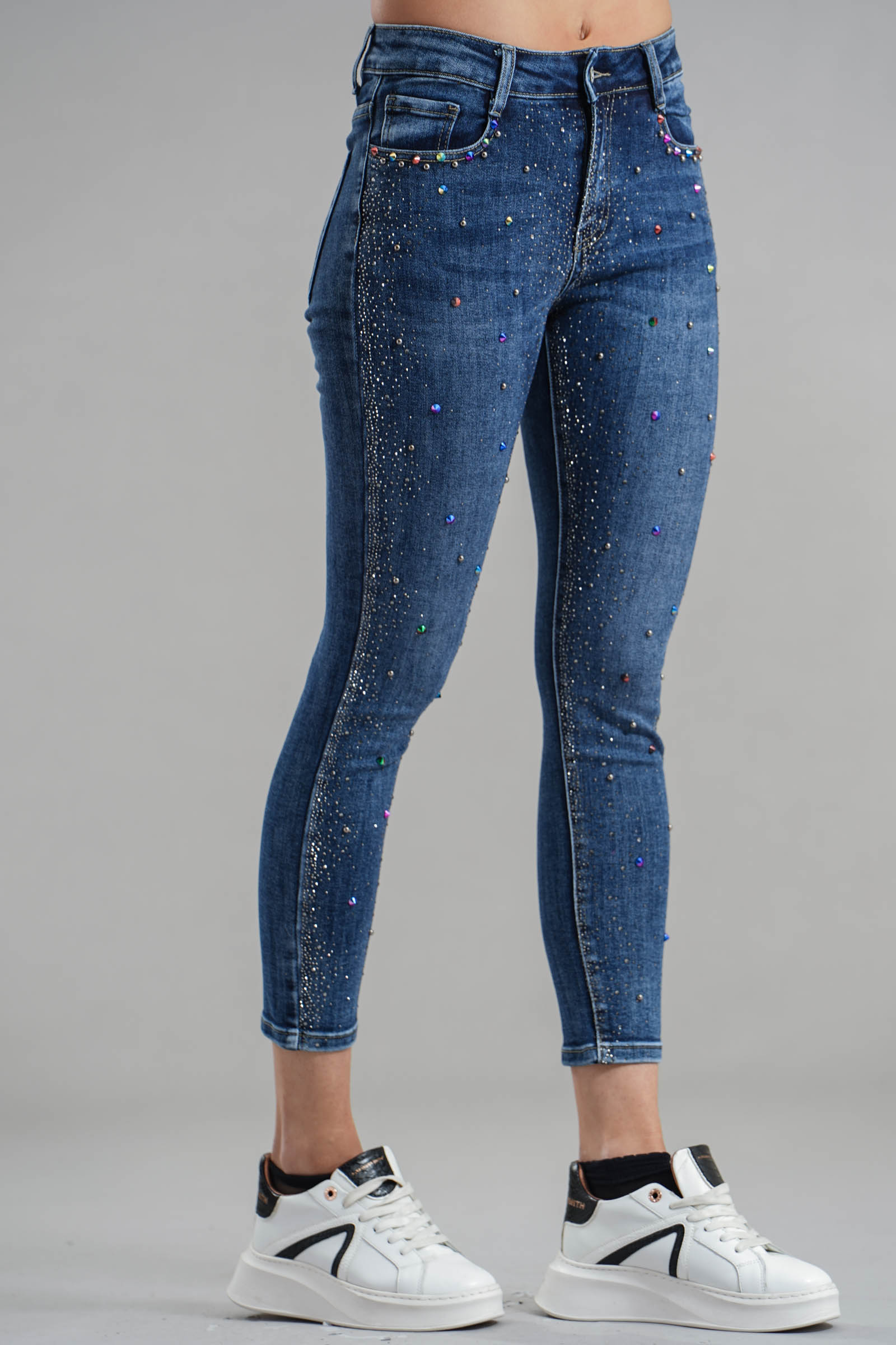 Jeans con microstrass - elmas phil - DayDreamStore