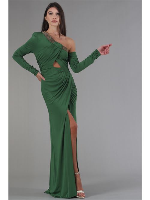 Abito lungo in viscosa elastica Babylon | S00821VERDE