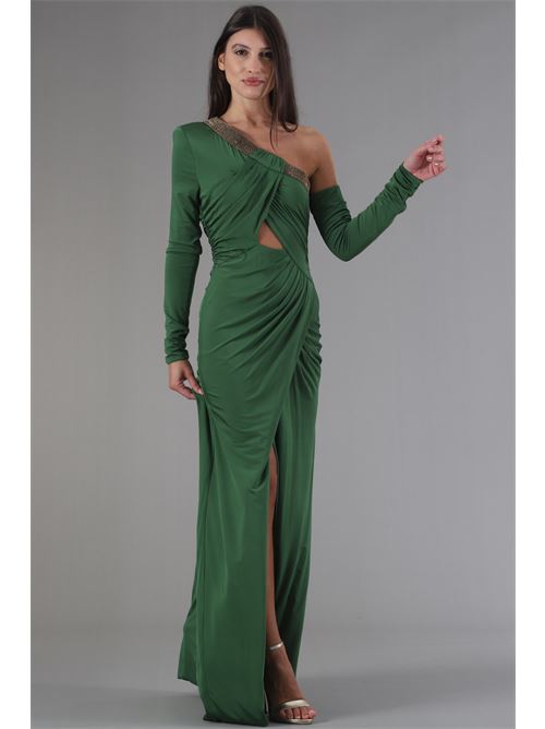 Abito lungo in viscosa elastica Babylon | S00821VERDE