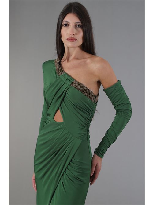 Abito lungo in viscosa elastica Babylon | S00821VERDE