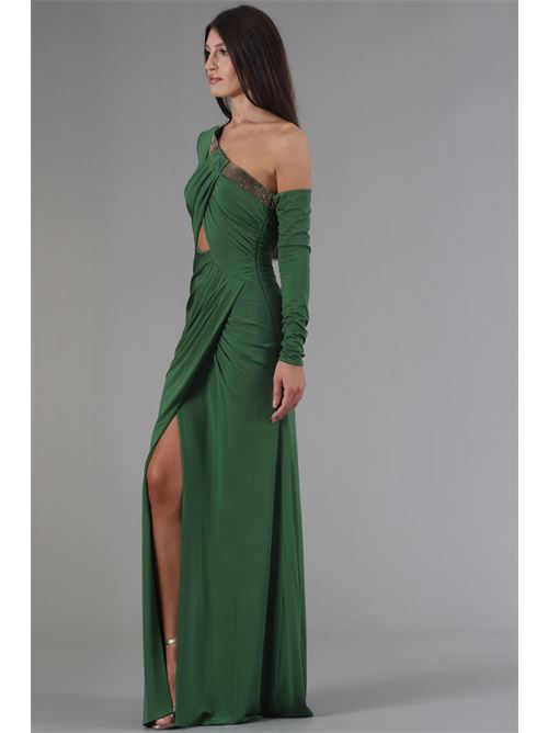 Abito lungo in viscosa elastica Babylon | S00821VERDE