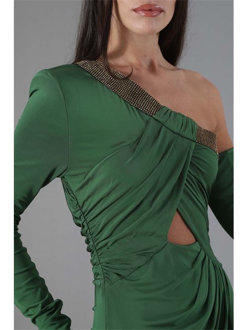 Abito lungo in viscosa elastica Babylon | S00821VERDE