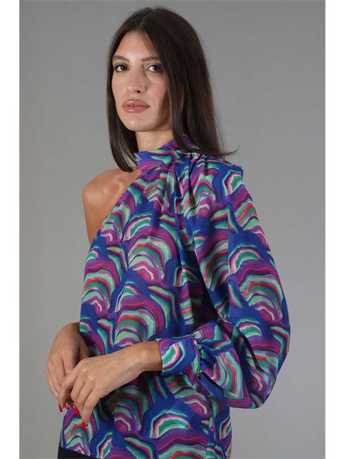 Blusa monospalla in viscosa Nualy | I24N1014MULTICOLOR