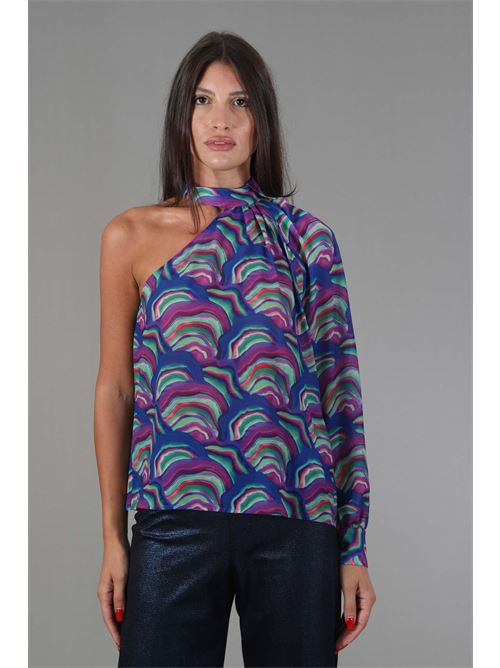Blusa monospalla in viscosa Nualy | I24N1014MULTICOLOR