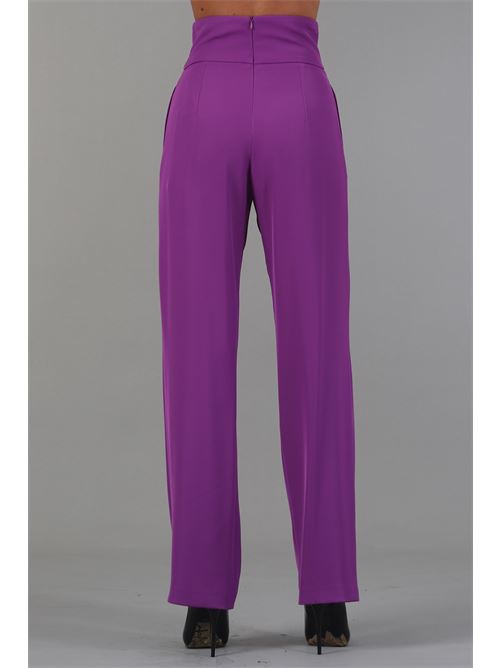 Pantalone in cady Nualy | I24N5293MELANZANA