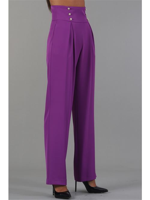 Pantalone in cady Nualy | I24N5293MELANZANA