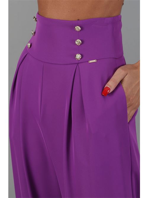 Pantalone in cady Nualy | I24N5293MELANZANA