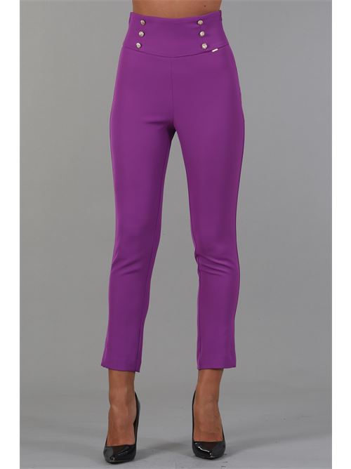 Pantalone in cady Nualy | I24N5295MELANZANA