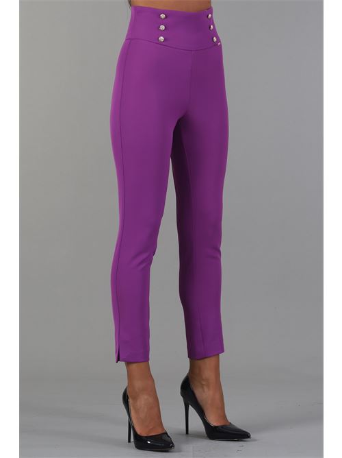 Pantalone in cady Nualy | I24N5295MELANZANA