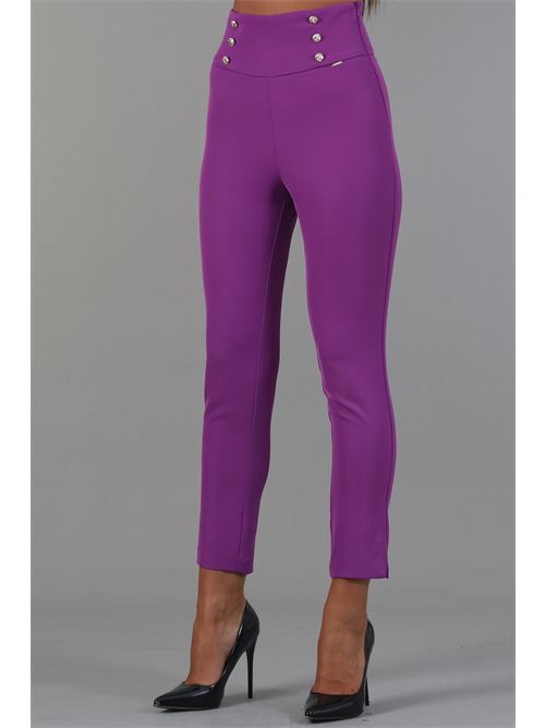 Pantalone in cady Nualy | I24N5295MELANZANA