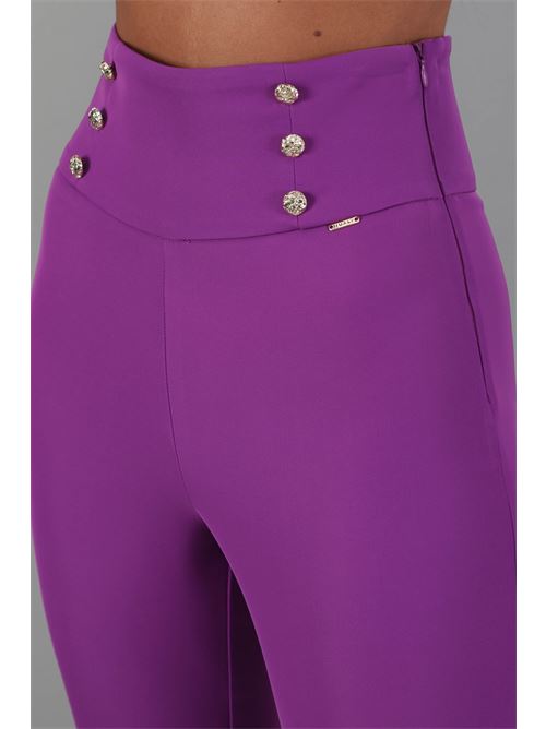 Pantalone in cady Nualy | I24N5295MELANZANA