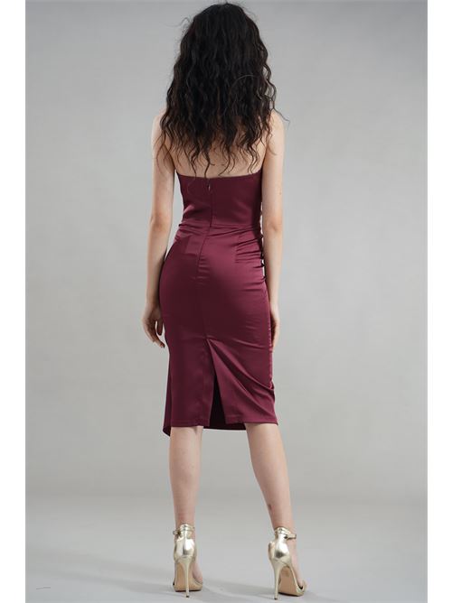 Abito tubino in raso elastico Babylon | E00757BORDEAUX