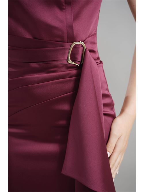 Abito tubino in raso elastico Babylon | E00757BORDEAUX