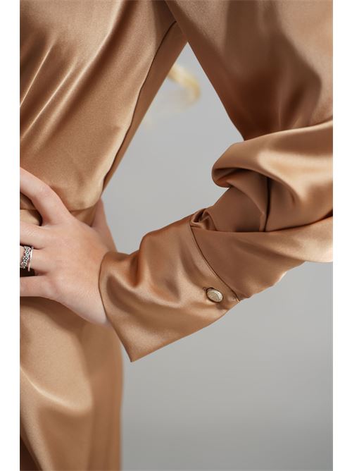Abito chemisier in raso Babylon | ED0764CHAMPAGNE