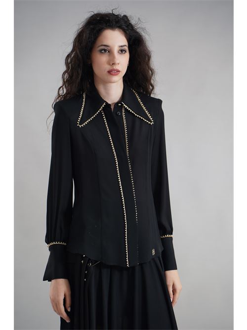 Camicia con strass Babylon | S00300NERO