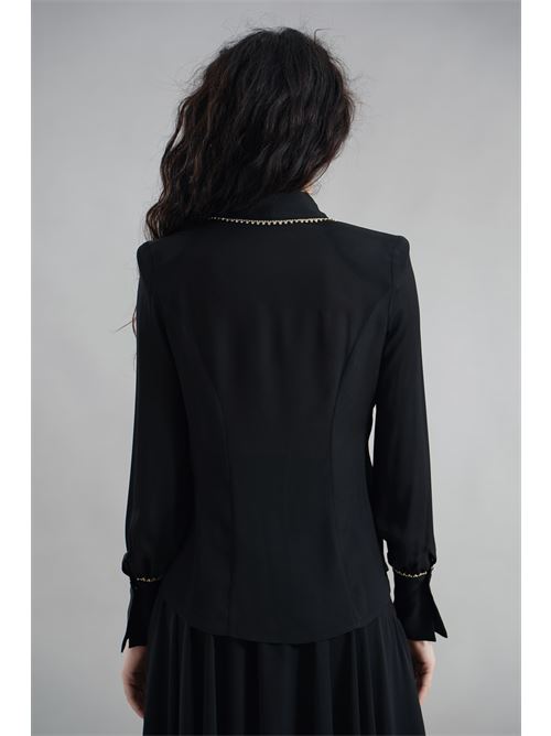 Camicia con strass Babylon | S00300NERO