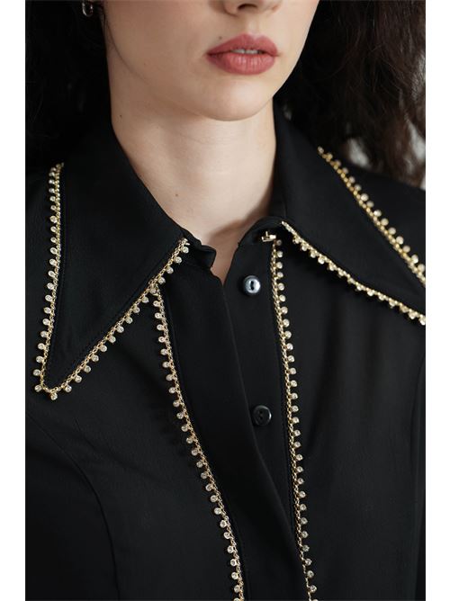 Camicia con strass Babylon | S00300NERO