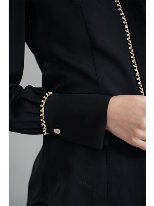 Camicia con strass Babylon | S00300NERO