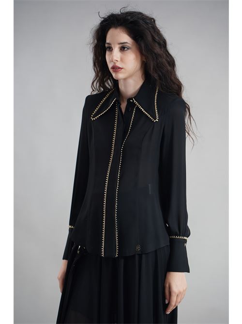Camicia con strass Babylon | S00300NERO