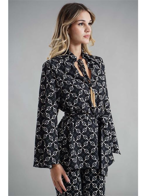 Blusa con stampa Babylon | S00305NERO