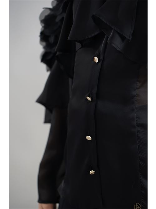 Camicia con petali Babylon | S00307NERO