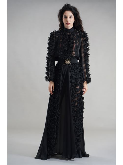 Gonna con petali Babylon | S00605NERO