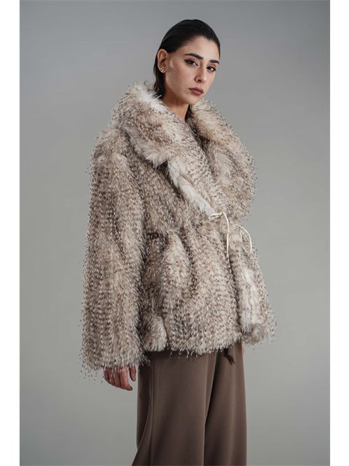 Ecopelliccia con cinturino CELYE | CE0001BEIGE