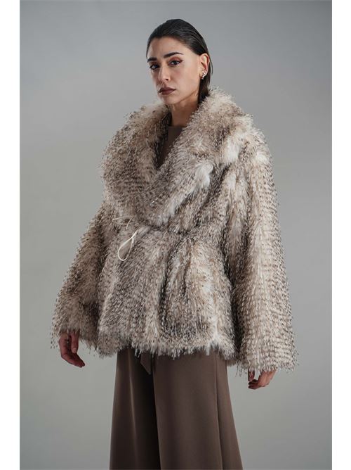 Ecopelliccia con cinturino CELYE | CE0001BEIGE