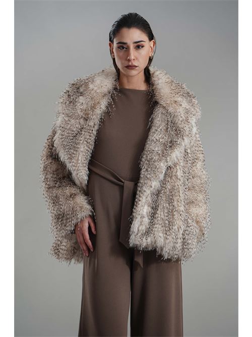 Ecopelliccia con cinturino CELYE | CE0001BEIGE