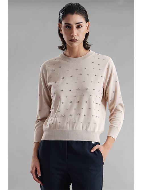 Maglia con strass Clips | B8265702BEIGE
