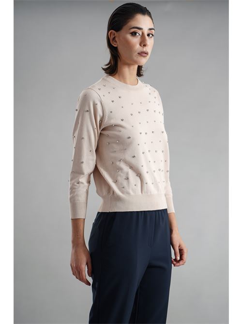 Maglia con strass Clips | B8265702BEIGE