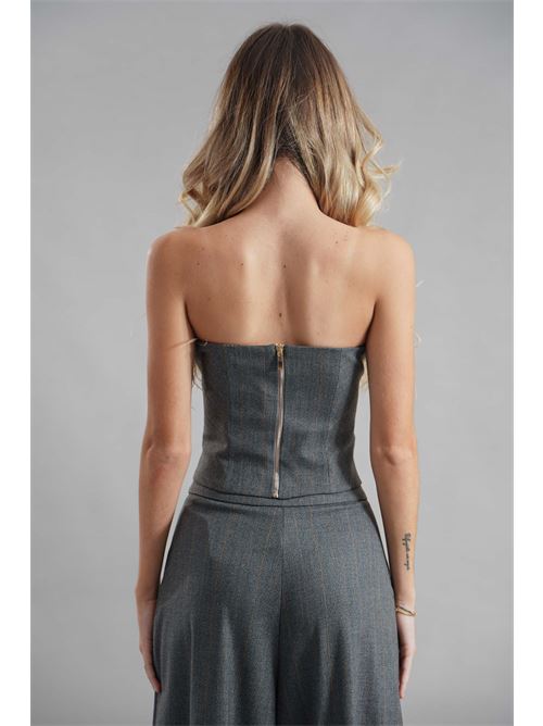 Top con piume Dramee | 25108GRIGIO