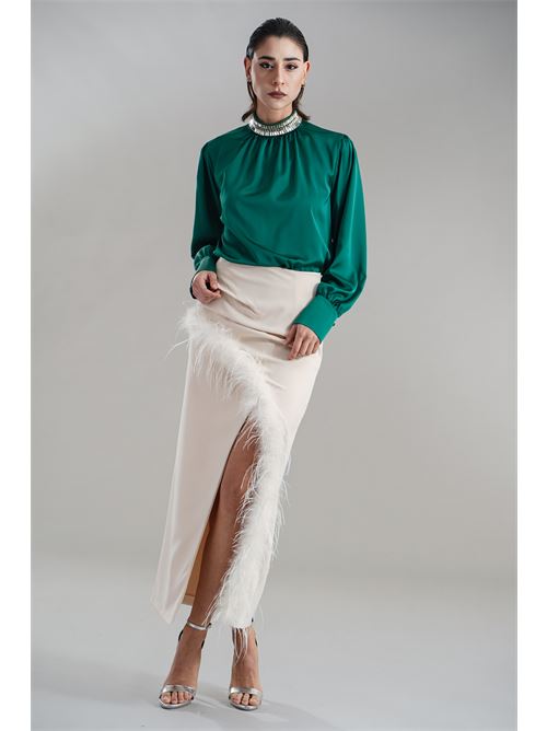 Casacca in raso Dramee | 25117VERDE