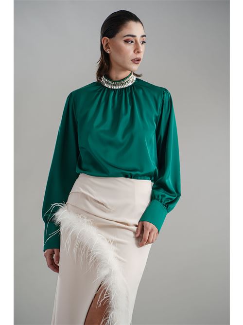 Casacca in raso Dramee | 25117VERDE