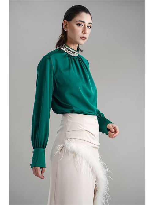 Casacca in raso Dramee | 25117VERDE