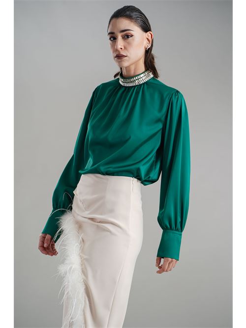 Casacca in raso Dramee | 25117VERDE