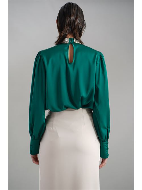 Casacca in raso Dramee | 25117VERDE