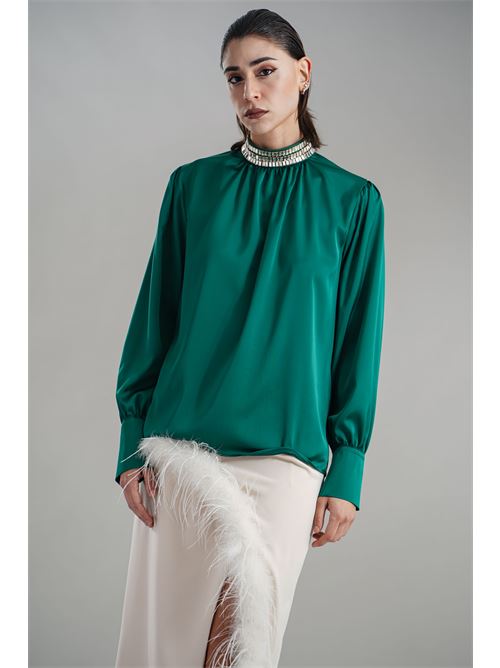 Casacca in raso Dramee | 25117VERDE
