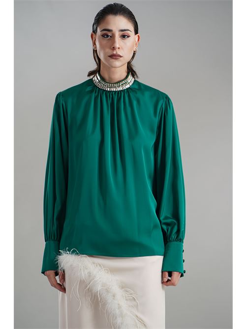 Casacca in raso Dramee | 25117VERDE