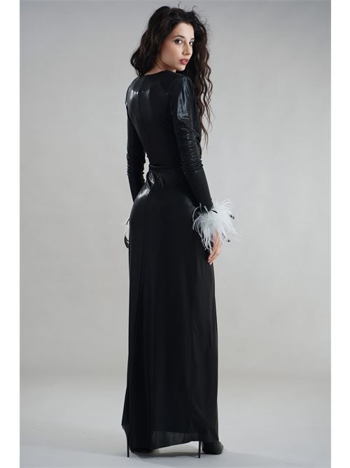 Abito lungo spalmato Dramee | 25708NERO