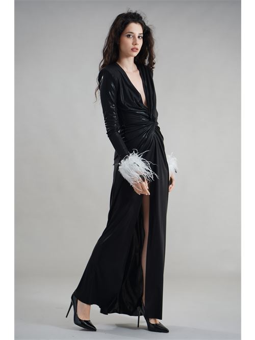 Abito lungo spalmato Dramee | 25708NERO