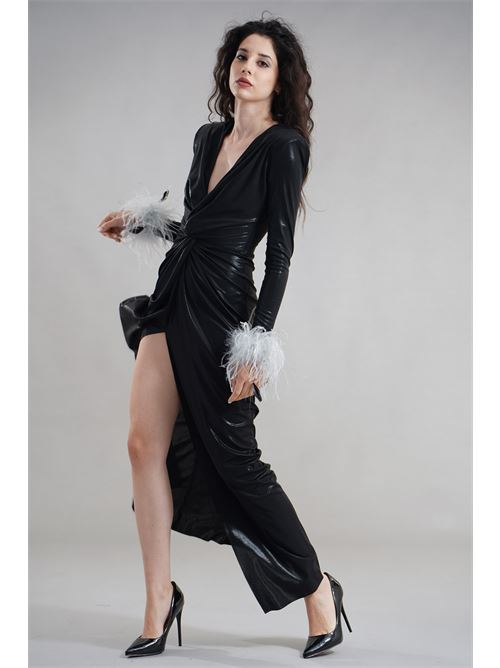 Abito lungo spalmato Dramee | 25708NERO