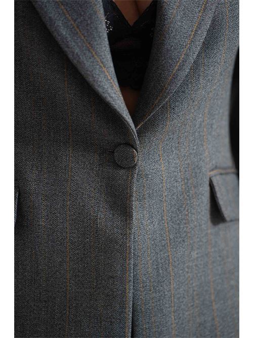 Tailleur con piume Dramee | 25900GRIGIO