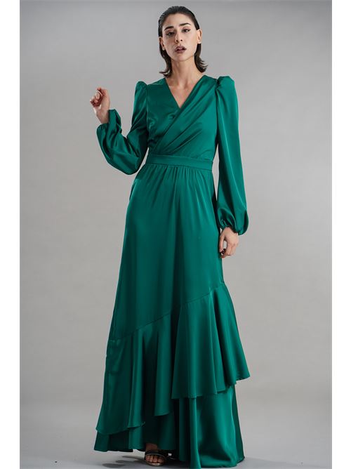 Abito in raso Dramee | DRFW25748VERDE