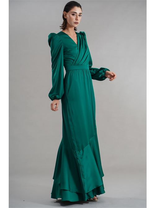 Abito in raso Dramee | DRFW25748VERDE