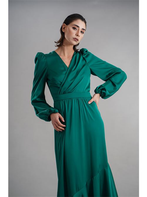 Abito in raso Dramee | DRFW25748VERDE