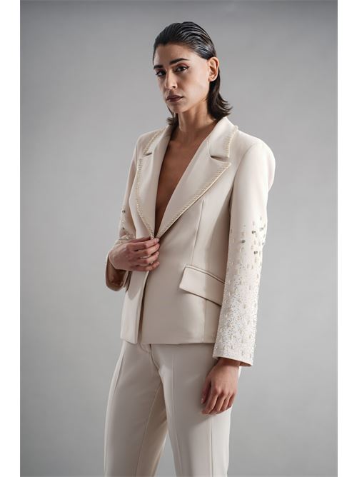 Tailleur con strass Dramee | DRFW25928PANNA