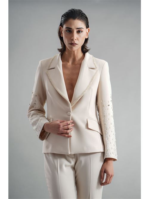 Tailleur con strass Dramee | DRFW25928PANNA