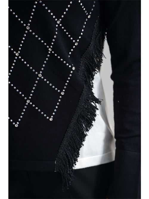 Maglia in viscosa con strass LAFTY.LIE | 09V127NERO