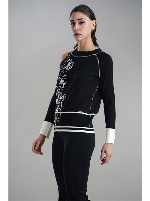 Maglia in viscosa LAFTY.LIE | 14V136PANNA/NERO